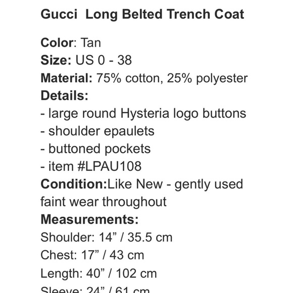 GUCCI Trench coat ❤️ - Picture 9 of 10
